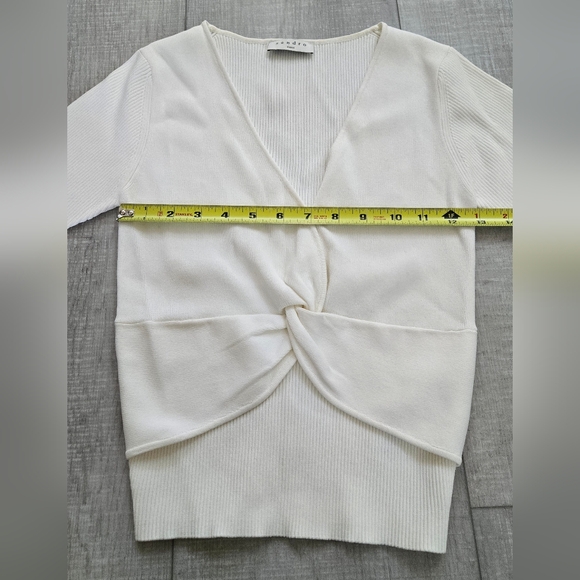 Sandro | Serena Ribbed Knit Top in White, size 2 - Picture 4 of 8